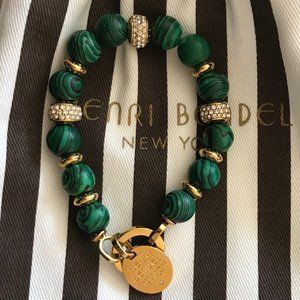 RARE Beaded Henri Bendel Bracelet & Fabric Pouch